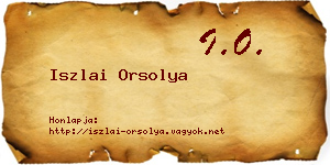 Iszlai Orsolya névjegykártya