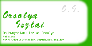 orsolya iszlai business card